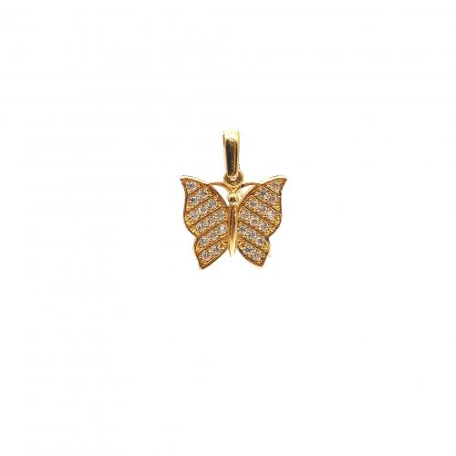 Медальон пеперуда от 14К жълто злато
