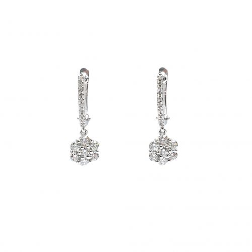 White gold earrings with diamonds 0.89 ct