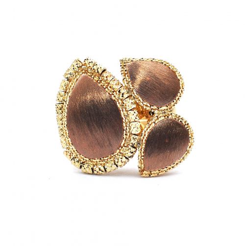 Yellow and brown gold ring