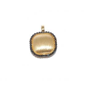 Медальон от 14К жълто злато с оникси
