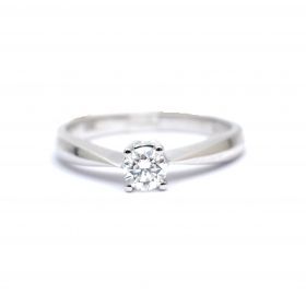 Годежен пръстен от бяло злато с диамант 0.27 ct