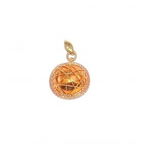 Медальон топка от 14К жълто и розово злато