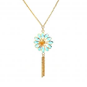 Yellow gold flower necklace