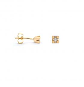 Yellow gold earrings with diamonds 0.10 ct