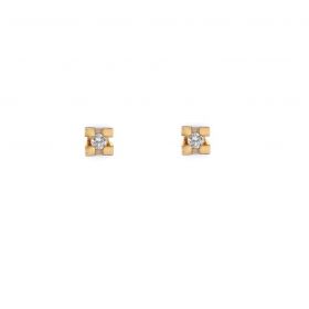 Yellow gold earrings with diamonds 0.10 ct