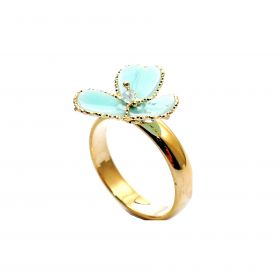 Yellow gold flower ring 