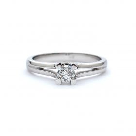 Годежен пръстен от бяло злато с диамант 0.34 ct