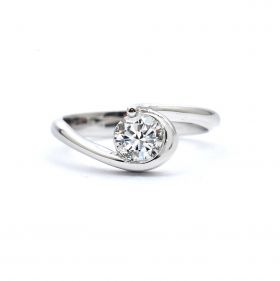 White gold engagement ring with diamond 0.52 ct