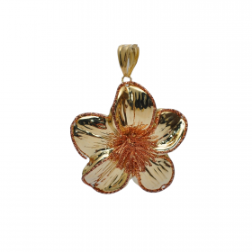 Медальон цвете - от 14К жълто и розово злато