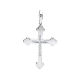 White gold cross with zircons
