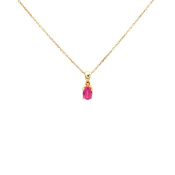 Yellow gold necklace with ruby 0.58 ct