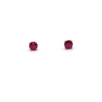 Yellow gold earrings with ruby 0.49 ct