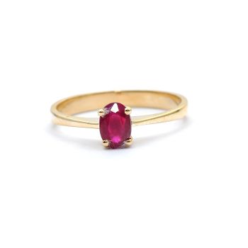 Yellow gold ring with  ruby 0.71ct
