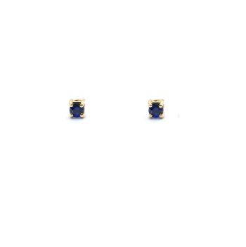 Yellow gold earrings with sapphyre 0.24 ct