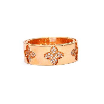 Rose gold 14K ring with zircons
