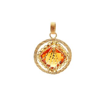 Yellow gold pendant with yellow topaz 