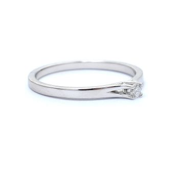 White gold engagement ring with diamond 0.07 ct
