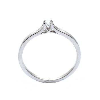 Годежен пръстен от бяло злато с диамант 0.07 ct