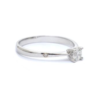 Годежен пръстен от бяло злато с диамант 0.22 ct