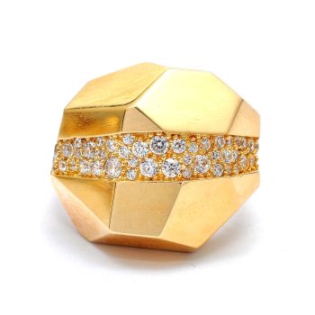 Inel din aur galben de 14K cu zirconiu