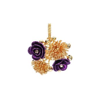 Yellow and purple gold flower pendant