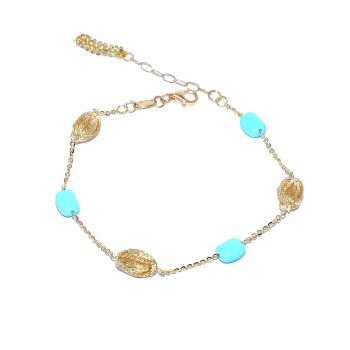 Yellow gold bracelet with turquoise 