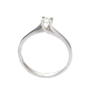 Годежен пръстен от 14К бяло злато с диамант 0.16 ct