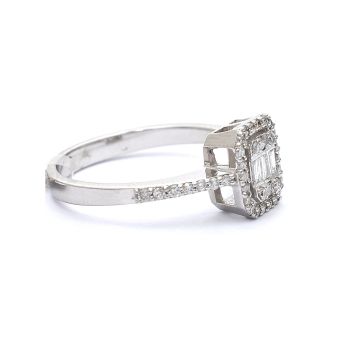 Годежен пръстен от бяло злато с диаманти 0.35 ct