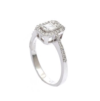 Годежен пръстен от бяло злато с диаманти 0.35 ct
