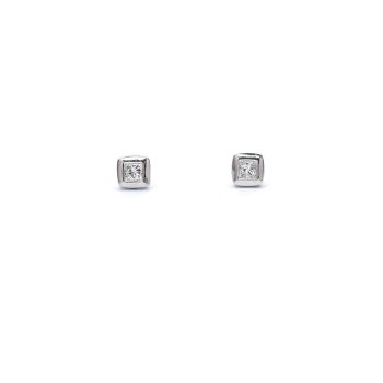 White gold earrings with diamonds 0.17 ct