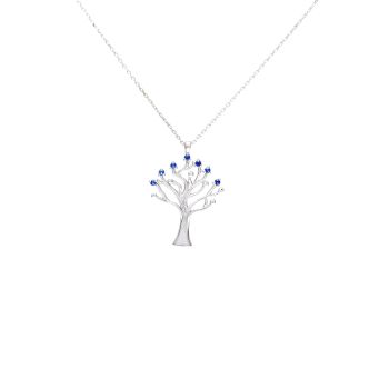 White gold necklace with sapphyre 0.12 ct