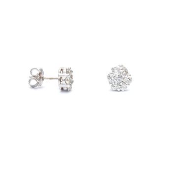 White gold earrings with diamonds 0.74 ct 