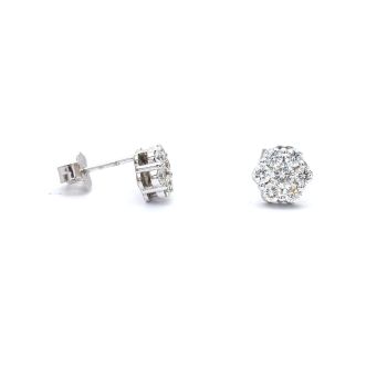 White gold earrings with diamonds 1.32 ct 