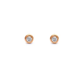 Rose gold earrings with diamonds 0.20 ct