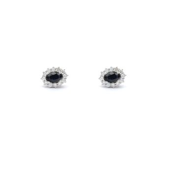 White gold earrings with diamonds 0.31 ct and sapphyre 0.82 ct
