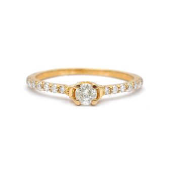 Годежен пръстен от 14K жълто злато с диаманти 0.36 ct