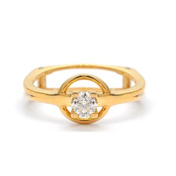 Yellow gold ring with diamond 0.30 ct