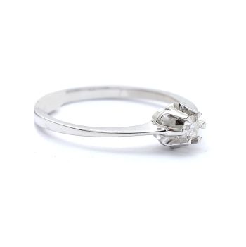 Годежен пръстен от бяло злато с диамант 0.05  ct