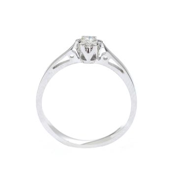 Годежен пръстен от бяло злато с диамант 0.11  ct
