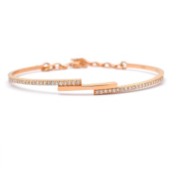 Rose gold tennis bracelet with diamonds 0.48 ct