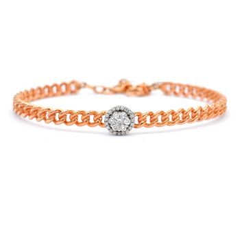 Rose gold bracelet with diamonds 0.22 ct
