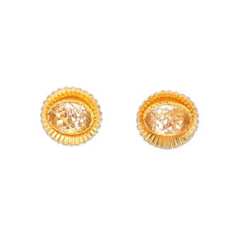 Yellow gold earrings with quartz