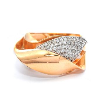 Rose gold 14K ring with zircons