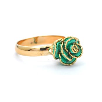 Yellow and green  gold  flower ring