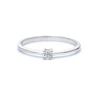Годежен пръстен от бяло злато с диамант 0.08 ct
