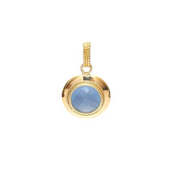 Yellow gold pendant with chalcedony 