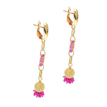 Yellow and rose gold earrings