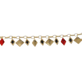 Yellow and red gold bracelet with onyx