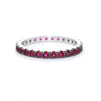White gold ring with  ruby 0.77 ct