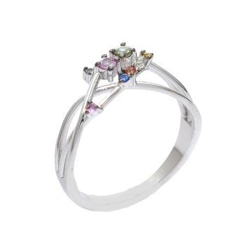 White gold ring with colored sapphyre 0.20 ct